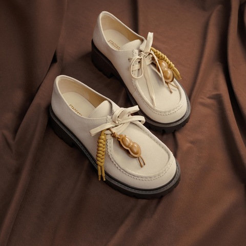 思加图2025秋季新款小丑鞋复古袋鼠鞋休闲鞋粗跟单鞋女鞋EHI10CM5