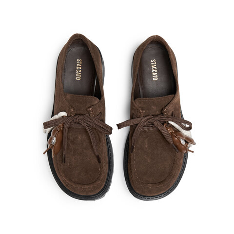 思加图2025秋季新款小丑鞋复古袋鼠鞋休闲鞋粗跟单鞋女鞋EHI10CM5