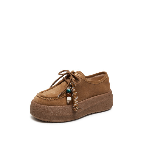 思加图2025秋季新款复古运动休闲鞋厚底增高深口鞋女单鞋J0261CM5