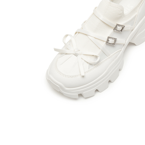 思加图2025秋季新款百搭老爹鞋小白鞋厚底运动休闲鞋女鞋ECE62CM5