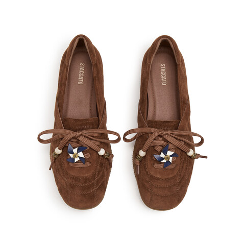 思加图2025秋季新款复古芭蕾舞鞋平底鞋单鞋女鞋子Y2661CA5