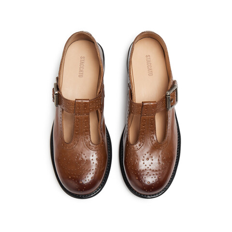 思加图2025秋季新款复古玛丽珍鞋粗跟小皮鞋单鞋通勤女鞋J5875CA5