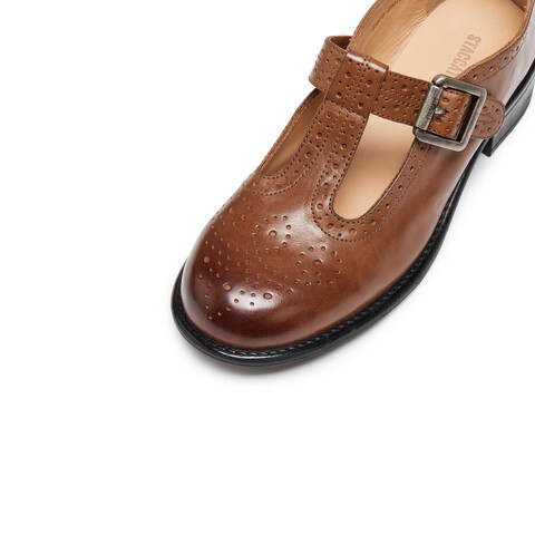 思加图2025秋季新款复古玛丽珍鞋粗跟小皮鞋单鞋通勤女鞋J5875CA5