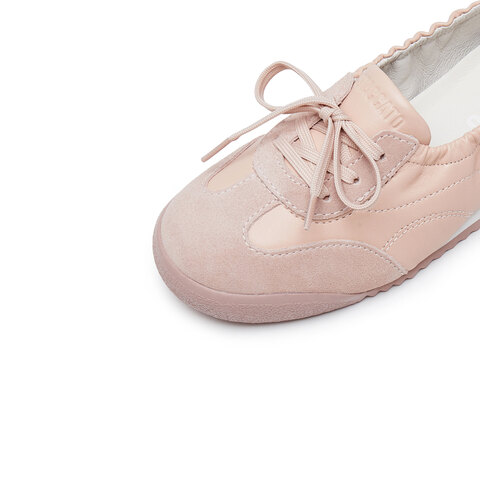 思加图2025秋季新款奶油卷德训鞋休闲运动鞋小白鞋女单鞋EPN14CA5