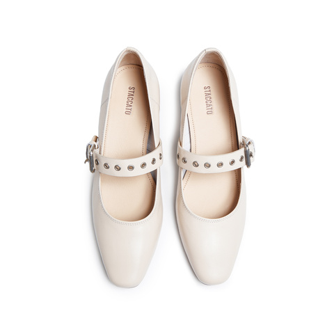 思加图2025秋季新款法式玛丽珍鞋奶油鞋浅口单鞋粗跟女鞋J7160CQ5