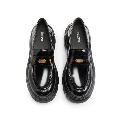 思加图2025秋季新款秋叶伯爵乐福鞋厚底一脚蹬皮鞋女单鞋ESF23CA5