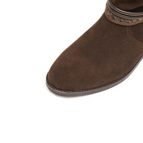 思加图2025冬季新款复古西部靴牛仔靴长筒靴高筒靴女靴子EIL04DS5