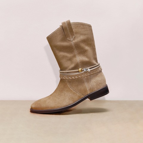 思加图2025冬季新款复古西部靴牛仔靴长筒靴高筒靴女靴子EIL04DS5