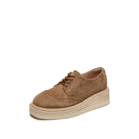 思加图2025秋季新款英伦风牛津鞋厚底增高深口鞋女单鞋H2273CM5