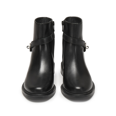 思加图2025冬季新款气质时装靴短靴粗跟黑色靴子通勤女靴EAJ47DD5