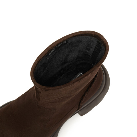 思加图2025冬季新款通勤弹力靴瘦瘦靴中靴厚底增高女靴子Y2563DZ5