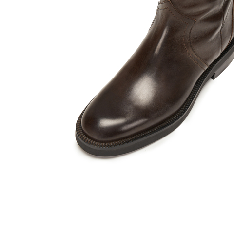 思加图2025冬季新款英伦风西部靴牛仔靴中靴时装靴女靴子Z0521DZ5