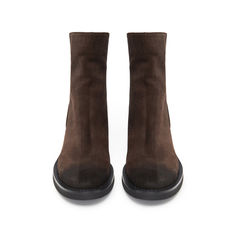 思加图2025冬季新款复古倒靴时装靴短靴瘦瘦靴粗跟女靴B8111DD5