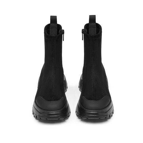 思加图2025冬季新款丝绒可可弹力靴厚底中靴瘦瘦靴女靴EFU29DZ5