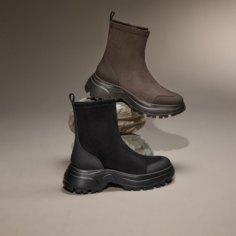 思加图2025冬季新款丝绒可可弹力靴厚底中靴瘦瘦靴女靴EFU29DZ5