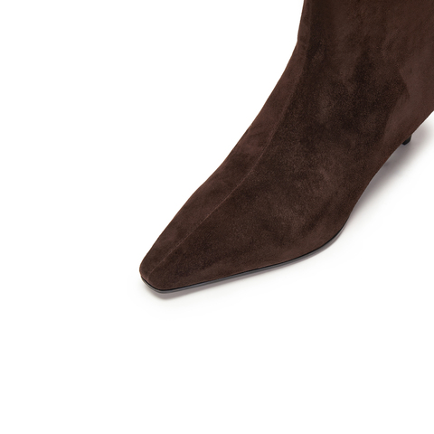 思加图2025冬季新款气质通勤短靴时装靴细跟黑色靴子女靴H2668DD5