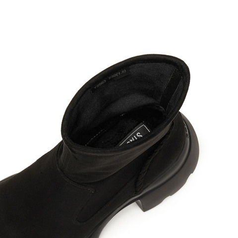 思加图2025冬季新款通勤弹力靴瘦瘦靴中靴厚底增高女靴子Y2563DZ5