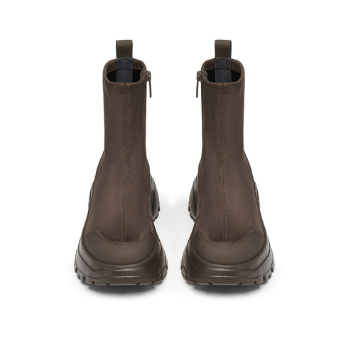 思加图2025冬季新款丝绒可可弹力靴厚底中靴瘦瘦靴女靴EFU29DZ5