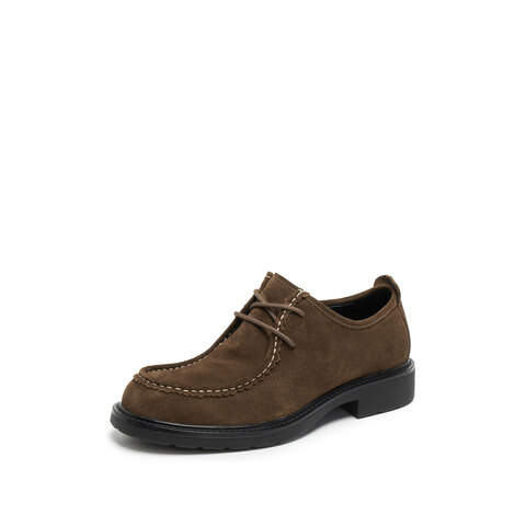 思加图2025秋季新款理查德复古休闲皮鞋商务正装粗跟男鞋H2516CM5