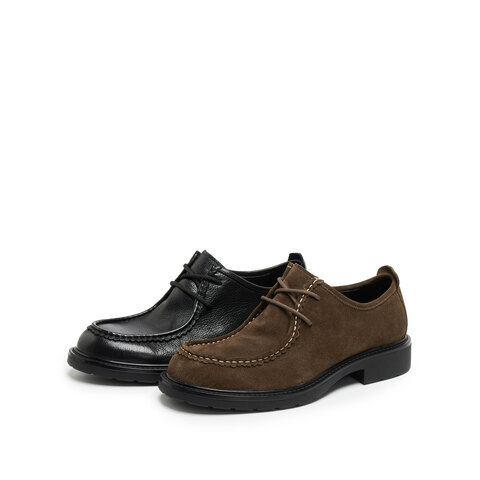 思加图2025秋季新款理查德复古休闲皮鞋商务正装粗跟男鞋H2516CM5