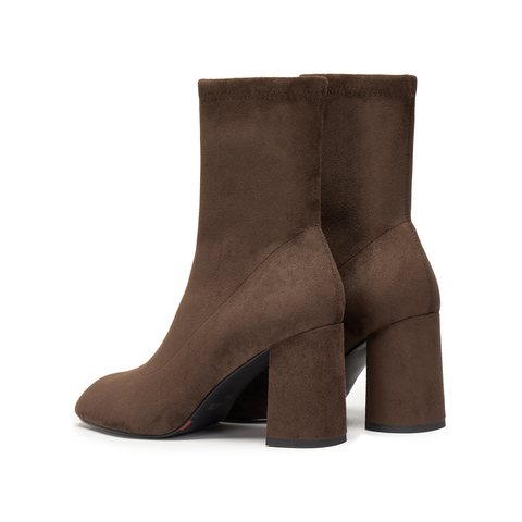 思加图2025冬季新款法式时装靴弹力靴瘦瘦靴中靴高跟靴女H8088DZ5