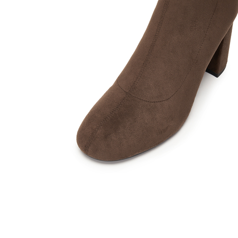 思加图2025冬季新款法式时装靴弹力靴瘦瘦靴中靴高跟靴女H8088DZ5