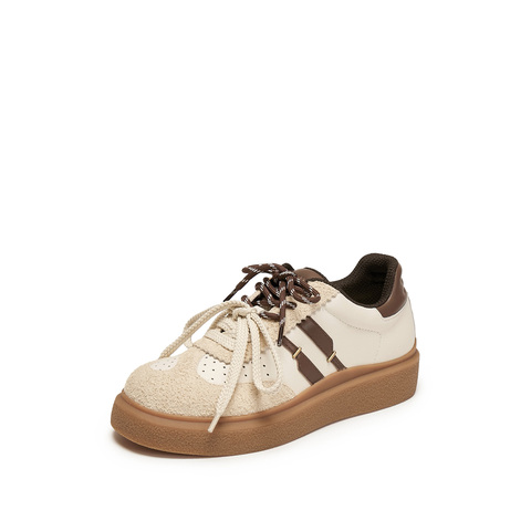 思加图2025冬季新款复古德训鞋运动休闲鞋厚底增高女鞋子S8375CM5