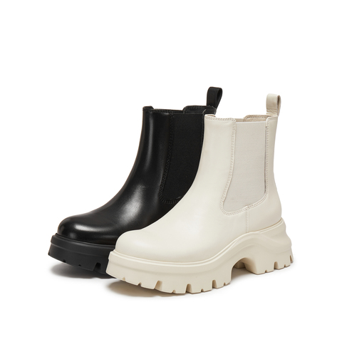 思加图2025冬季新款英伦风运动靴切尔西靴厚底增高短靴女EJA02DD5