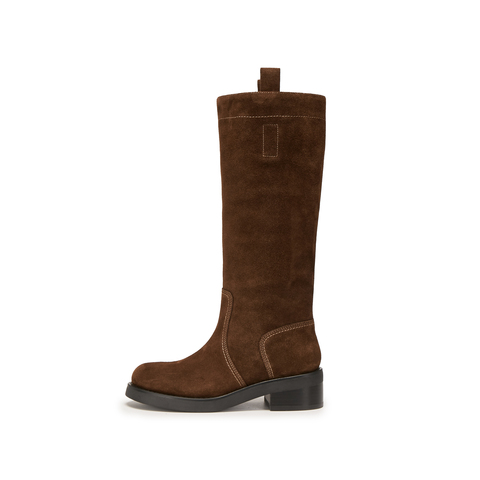 思加图2025冬季新款英伦风骑士靴长靴高筒靴时装靴女皮靴EIJ01DG5