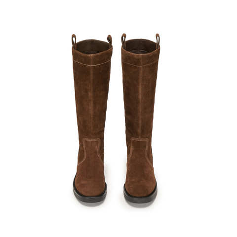 思加图2025冬季新款英伦风骑士靴长靴高筒靴时装靴女皮靴EIJ01DG5