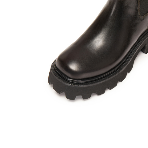 思加图2025冬季新款英伦风切尔西靴烟筒靴中靴厚底女靴子Z1455DD5