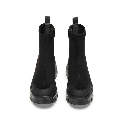 思加图2025冬季新款弹力靴中靴时装靴厚底增高运动靴女靴EJA04DZ5