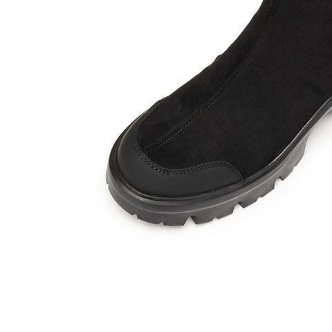 思加图2025冬季新款弹力靴中靴时装靴厚底增高运动靴女靴EJA04DZ5