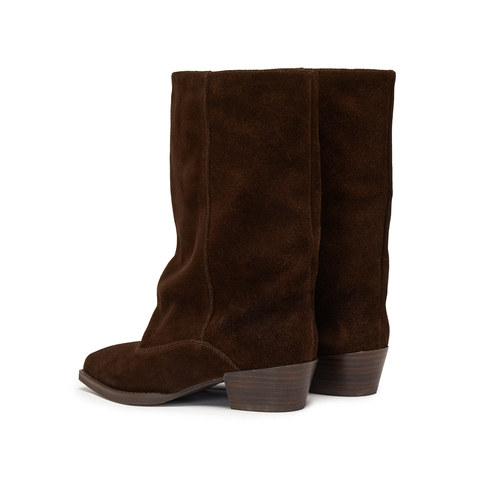 思加图2025冬季新款复古西部靴牛仔靴长靴高筒靴粗跟女靴J7102DS5