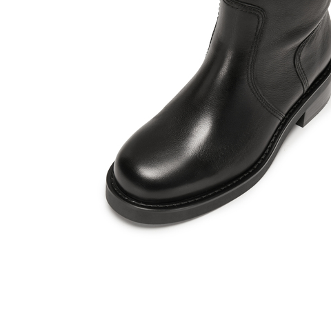 思加图2025冬季新款英伦风骑士靴长靴高筒靴时装靴女皮靴EIJ01DG5