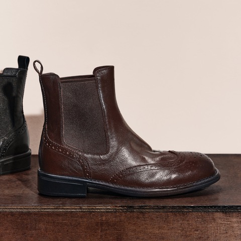 思加图2025冬季新款海伦小姐切尔西靴短靴时装靴复古女靴J8020DD5