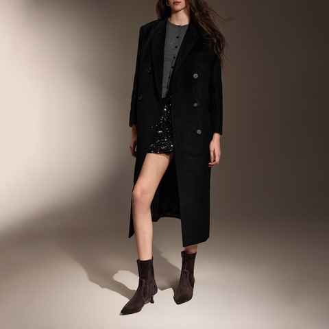 思加图2025冬季新款巴黎小姐中靴时装靴细跟气质女皮靴子9S002DZ5