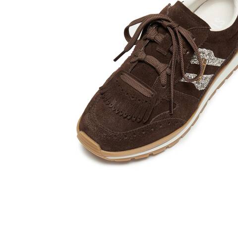 思加图2025秋季新款复古阿甘鞋厚底增高运动休闲鞋女鞋子EHR17CM5