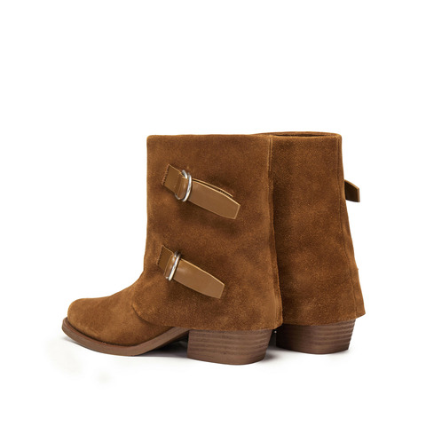 思加图2025冬季新款复古西部靴牛仔靴中靴时装靴通勤女靴H2556DZ5