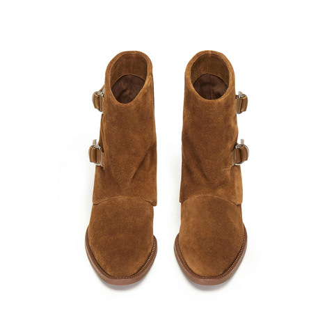 思加图2025冬季新款复古西部靴牛仔靴中靴时装靴通勤女靴H2556DZ5