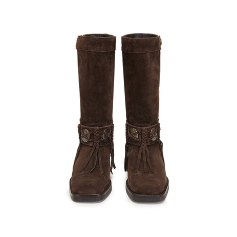 思加图2025冬季新款塞尔玛西部靴牛仔靴长靴高筒靴女靴子EI701DG5