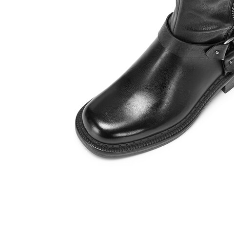 思加图2025冬季新款东十街骑士靴长靴时装靴粗跟女皮靴子EIH04DG5