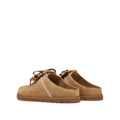 思加图2025冬季新款雪绒绒复古勃肯鞋大头鞋厚底半拖鞋女EIM02DH5