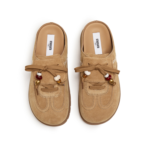 思加图2025冬季新款雪绒绒复古勃肯鞋大头鞋厚底半拖鞋女EIM02DH5