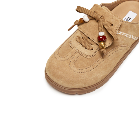 思加图2025冬季新款雪绒绒复古勃肯鞋大头鞋厚底半拖鞋女EIM02DH5