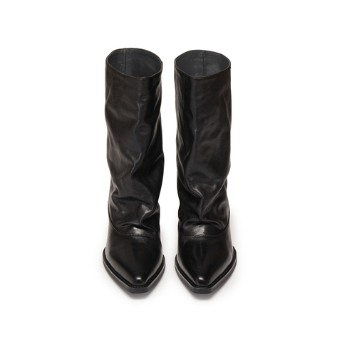 思加图2025冬季新款复古西部靴牛仔靴长靴高筒靴粗跟女靴J7102DS5