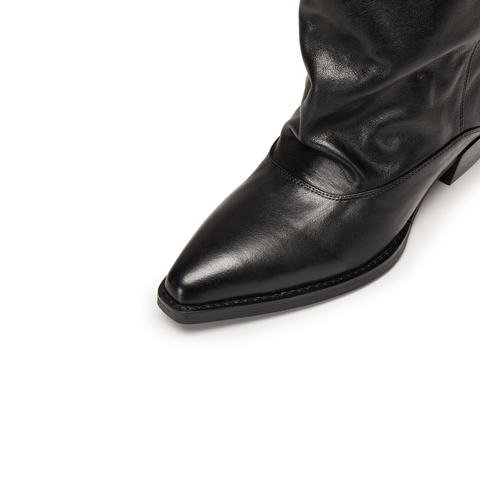 思加图2025冬季新款复古西部靴牛仔靴长靴高筒靴粗跟女靴J7102DS5