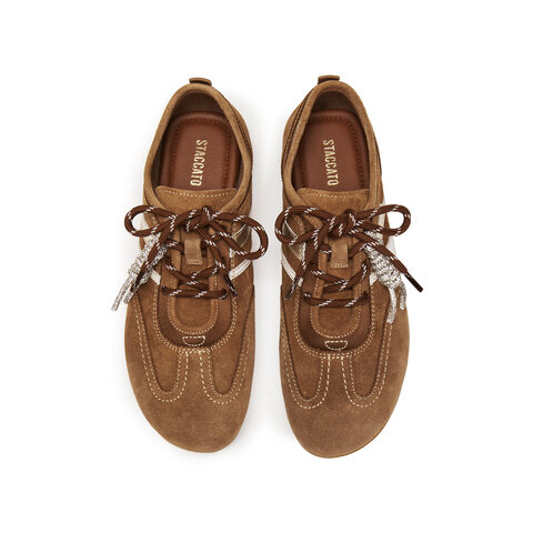 思加图2025秋季新款小琴键复古德训鞋阿甘鞋平底鞋休闲鞋女鞋EG701CM5