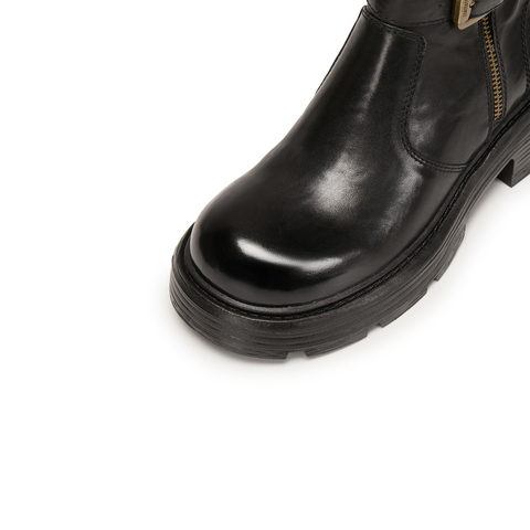 思加图2025冬季新款英伦风工装靴短靴厚底增高时装靴女靴J5883DD5