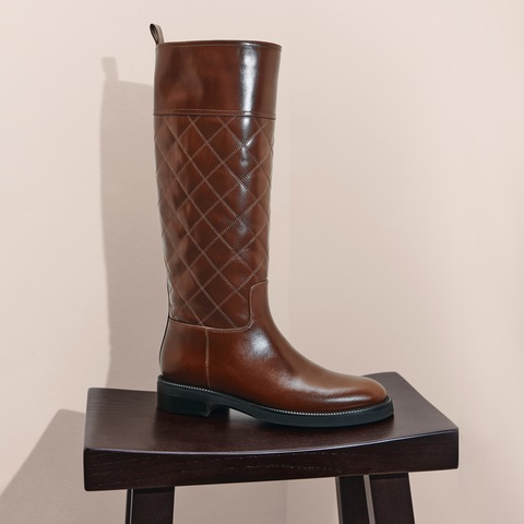 思加图2025冬季新款英伦风骑士靴长靴高筒靴时装靴女靴子Z0522DG5